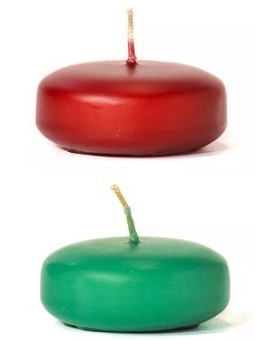 Set of Red and Green Floating Candles - Decorative Home Accent